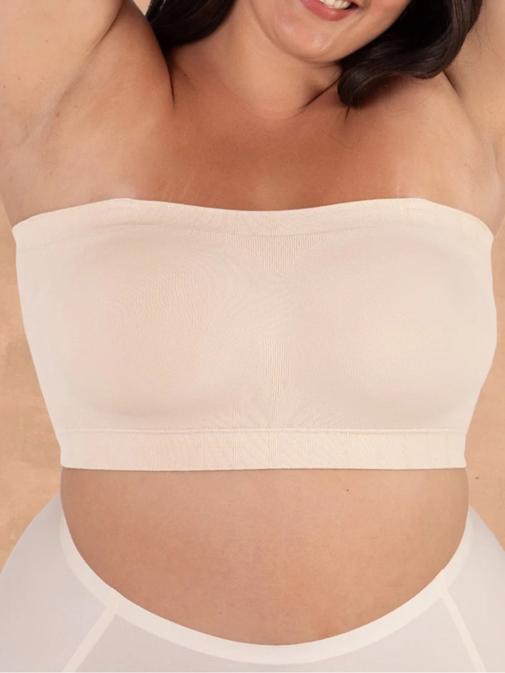 Truekind® Convertible Strapless Bandeau Bra - XL- Beige
